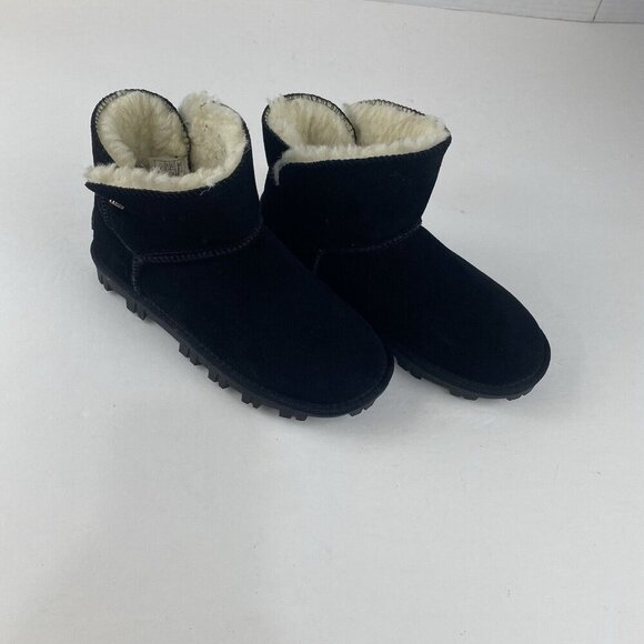 TOMMY BAHAMA AFET Size 7 Black Suede Women’s Ankle‎ Winter Cozy Boots Used - Picture 2 of 16